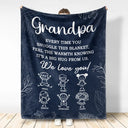 Gift For Mother,Gift For Grandma,Love,Stick Figure,Gift For Grandpa,Gift For Father - Grandpa Grandma Every Time You Snuggle This Blanket - Personalized Fleece Blanket, Sherpa Blanket