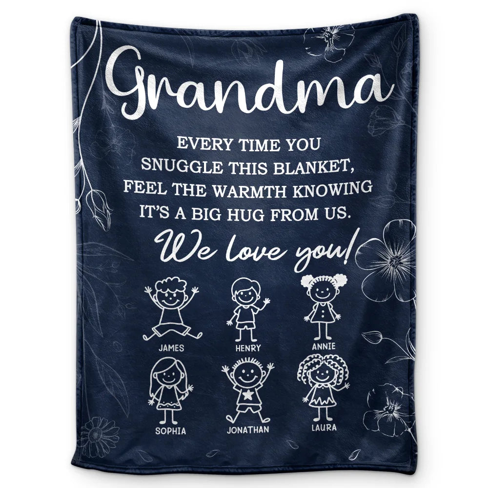 Grandpa Grandma Every Time You Snuggle This Blanket - Personalized Fleece Blanket, Sherpa Blanket