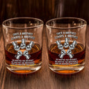 Gift For Brothers,Cousin,Happy - Once A Brother Always A Brother Metal Effect Hand Punch - Personalized Whiskey Glass