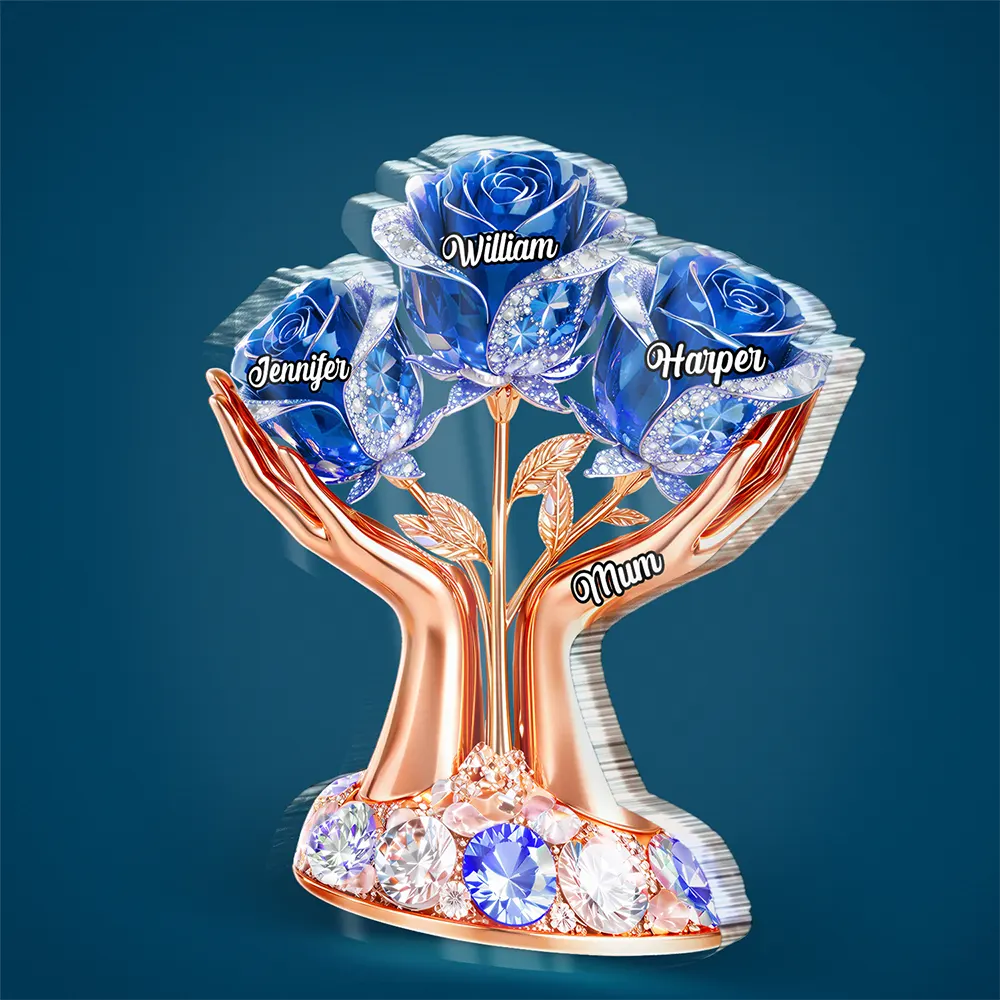 Gift For Mother,Gift For Grandma,Gift For Women,Top Market,Happy - 3D Crystal Effect Mom’s Love In Bloom - Personalized Custom Shaped Acrylic Plaque