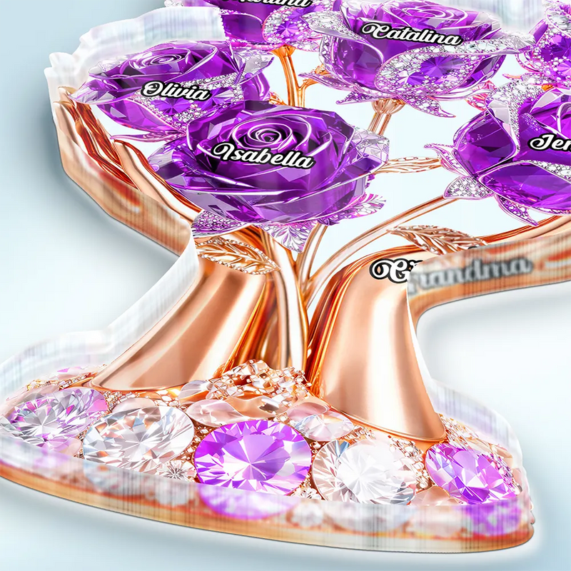 Gift For Mother,Gift For Grandma,Gift For Women,Top Market,Happy - 3D Crystal Effect Mom’s Love In Bloom - Personalized Custom Shaped Acrylic Plaque