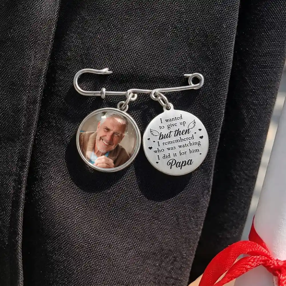 Custom Photo Graduation I Remembered Who Was Watching - Personalized Graduation Tassel Pin