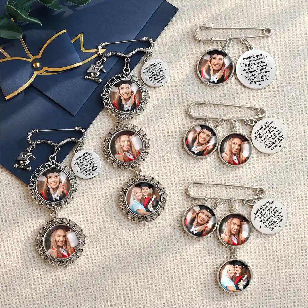 Custom Photo Behind You All Your Memories - Personalized Graduation Tassel Pin