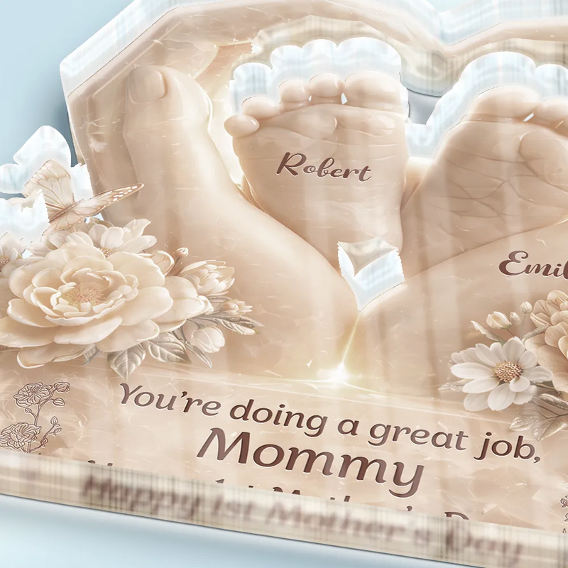 Gift For Mother,Single Mom,Gift For Women,Happy,Top Market,New Mom,Top Market - 3D Effect You're Doing A Great Job - Personalized Custom Shaped Acrylic Plaque