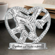 Gift For Mother,Gift For Grandma,Happy,Icon - Mom Grandma Holding Hands 3D Effect - Personalized Custom Shaped Acrylic Plaque
