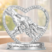Gift For Mother,Gift For Grandma,Happy,Icon - Mom Grandma Holding Hands 3D Effect - Personalized Custom Shaped Acrylic Plaque
