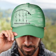 Gift For Father,Gift For Grandpa,Fishing,Grandpa's Hobby,Dad's Hobby,Summer,Non-Eng,Icon,Proud - Reel Cool Grandpa Dad - Personalized Classic Cap