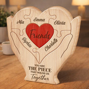 Gift For Bestie,Gift For Sisters,Happy,Non-Eng,Grateful - Besties Sisters You Are The Piece That Holds Us Together - Personalized Custom Shaped Wooden Puzzle