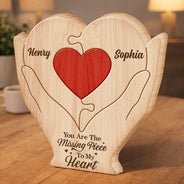 Gift For Couples,Old Couples,Gift For Husband,Gift For Wife,Gift For Boyfriend,Gift For Girlfriend,LGBT,Love,Non-Eng,Romantic - You Are The Missing Piece To My Heart - Personalized Custom Shaped Wooden Puzzle