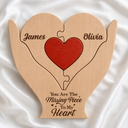 Gift For Couples,Old Couples,Gift For Husband,Gift For Wife,Gift For Boyfriend,Gift For Girlfriend,LGBT,Love,Non-Eng,Romantic - You Are The Missing Piece To My Heart - Personalized Custom Shaped Wooden Puzzle