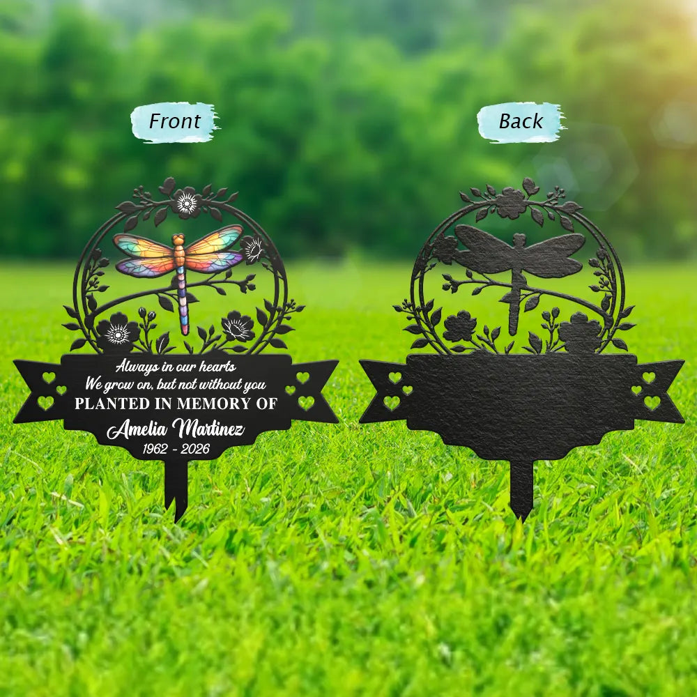 Memorial,Family,Sad,Icon,Sentimental - Those We Love Walk Beside Us Every Day - Personalized Metal Garden Stake