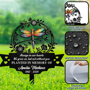 Memorial,Family,Sad,Icon,Sentimental - Those We Love Walk Beside Us Every Day - Personalized Metal Garden Stake