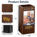 Gift For Father, Custom Photo, Sentimental, Upload Full Photo - Custom Photo Family Portrait Best Grandpa Dad Ever - Personalized Pen Holder With Clock