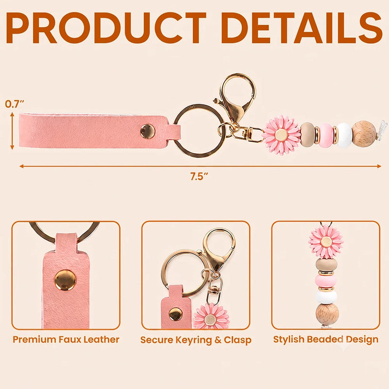 Sentimental, Icon - A True Friendship Is A Journey Without An End - Personalized Leather Beaded Keychain