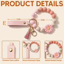 Birth Month Flowers Sketch Bloom Where You're Planted - Personalized Leather Beaded Keychain