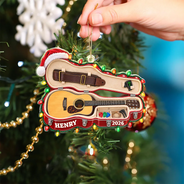 Christmas,Gift For Men,Gift For Yourself,Gifts For Him,Guitar,Happy,Icon,Music - Christmas Gift For Guitar Lovers - Personalized Guitar Case Acrylic Ornament
