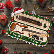 Christmas,Gift For Men,Gift For Yourself,Gifts For Him,Guitar,Happy,Icon,Music - Christmas Gift For Guitar Lovers - Personalized Guitar Case Acrylic Ornament