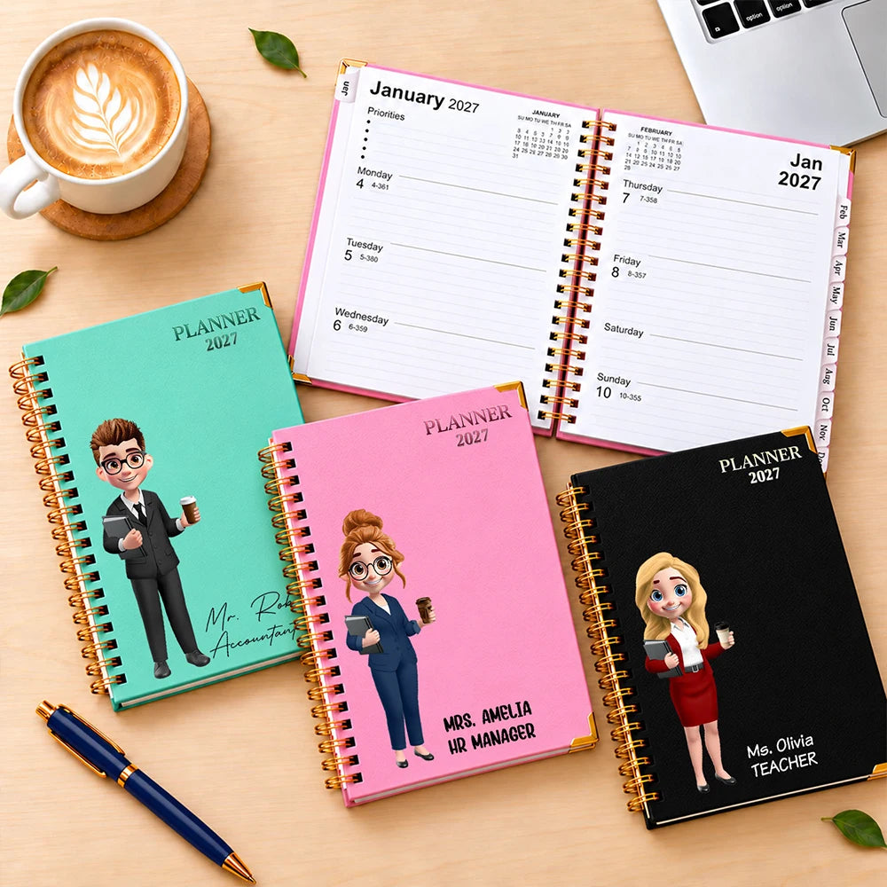 Confident,Gift For Colleagues,Top Market,Vector - Gift For Coworker, Teacher, Boss - Personalized Character With Name Journal