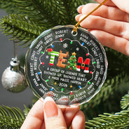 Christmas,Gift For Colleagues,Grateful,Text Shape - Circle,Top Market - Christmas Gift For Coworkers Team Members - Personalized Names & Year Group Of Legends Circle Glass Ornament