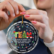Christmas,Gift For Colleagues,Grateful,Text Shape - Circle,Top Market - Christmas Gift For Coworkers Team Members - Personalized Names & Year Group Of Legends Circle Glass Ornament