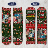 Christmas, Custom Text, Gift For Yourself, Gifts For Her, Gifts For Him, Happy, Top Market - Cozy Christmas Gift For Her Mom Friends - Personalized Do Not Disturb Holiday Movie Socks