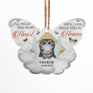I'll Hold You In My Heart - Cat Memorial Gift - Personalized Custom Butterfly Acrylic Ornament