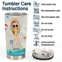 Chibi Girl I Just Wanna Have Beach And Sun - Personalized Custom Tumbler