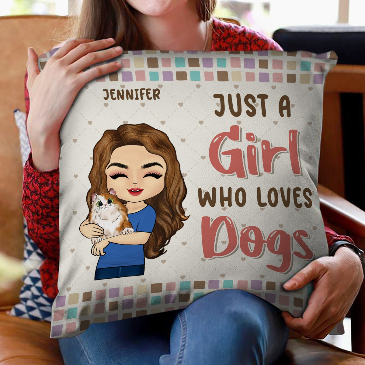 Pet Lovers Just A Girl Who Loves Pets - Gift For Pet Lovers - Personalized Custom Pillow