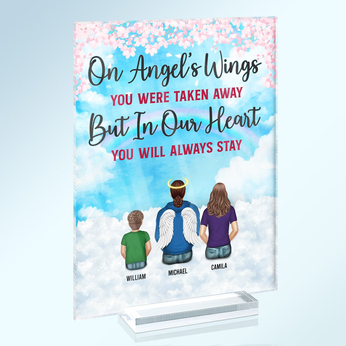 In My Heart You Will Always Stay - Memorial Gifts - Personalized Custom Vertical Rectangle Acrylic Plaque