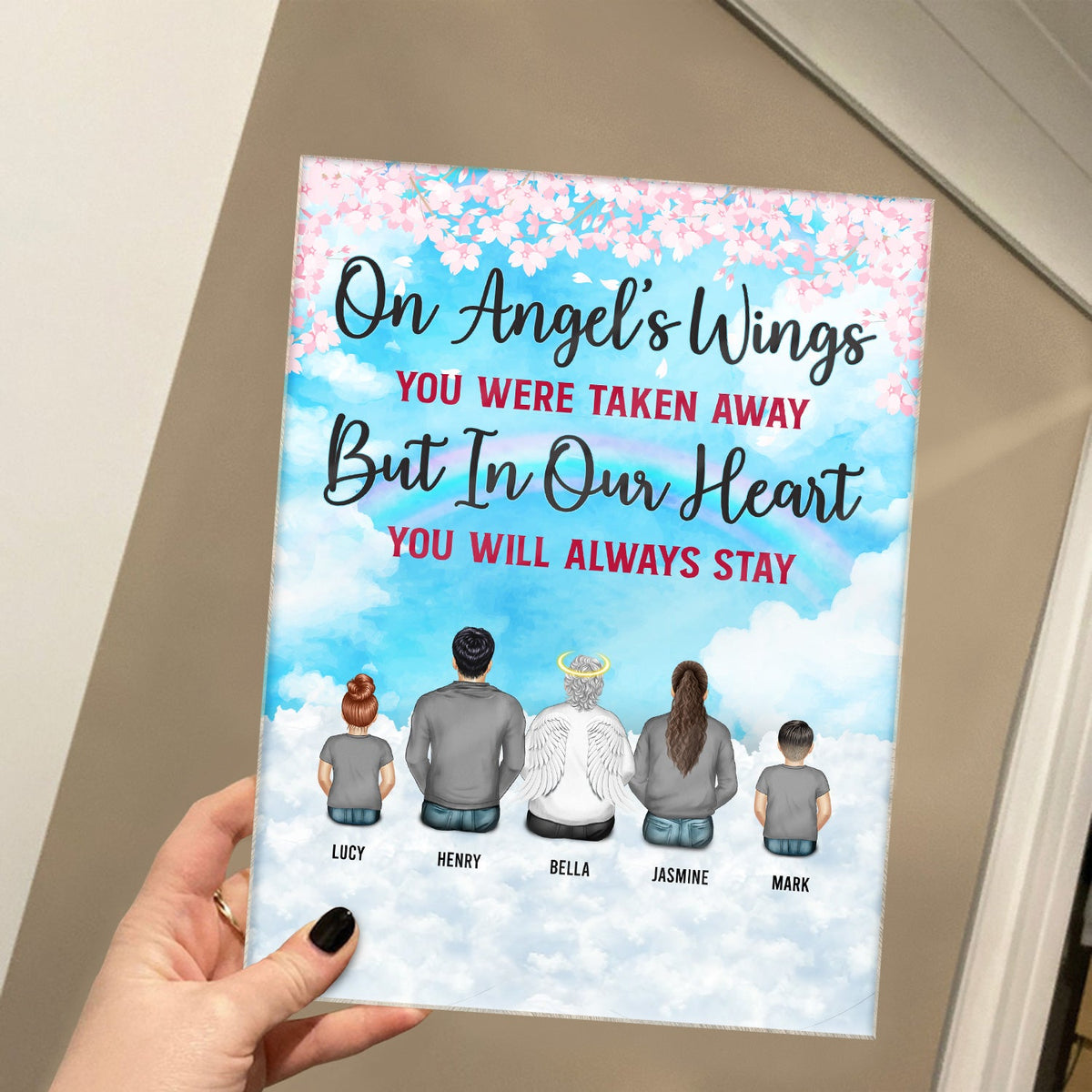 In My Heart You Will Always Stay - Memorial Gifts - Personalized Custom Vertical Rectangle Acrylic Plaque