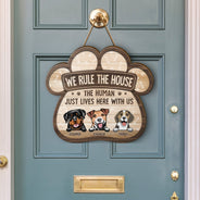 We Rule The House - Gift For Pet Lovers - Personalized Custom Shaped Wood Sign