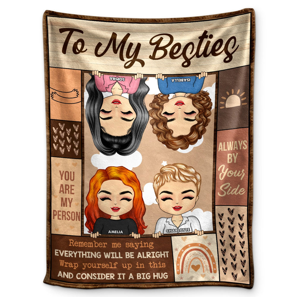 Chibi Everything Will Be Alright - Gift For Besties, Sibling - Personalized Custom Fleece Blanket