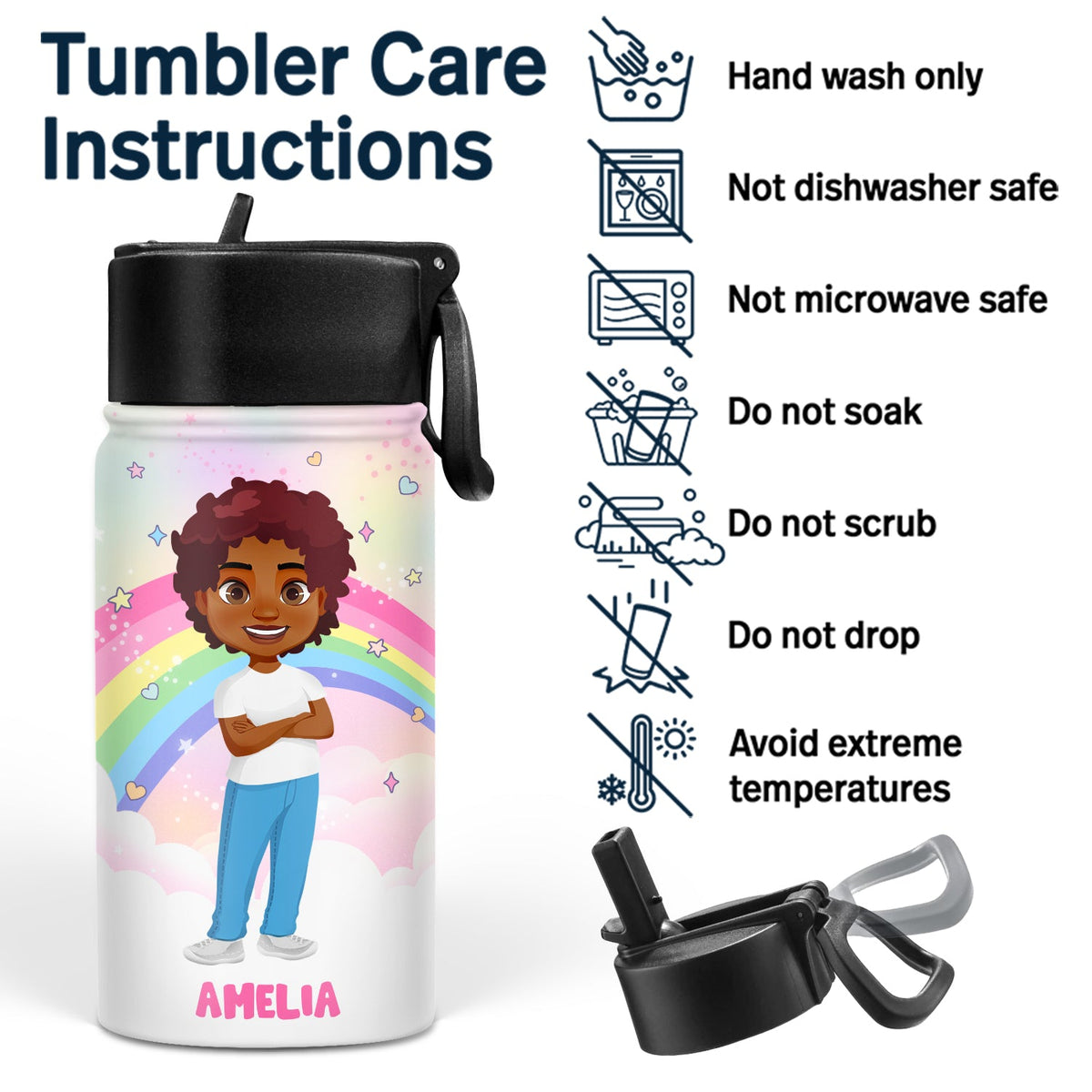 Be A Unicorn In A Field Of Horses - Gift For Kids, Back To School Gift - Personalized Kids Water Bottle