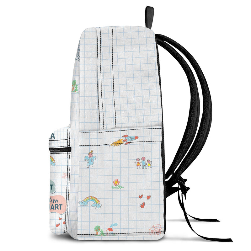 I Am Kind Smart Brave Affirmations - Gift For Kids, Back To School - Personalized Canvas Backpack