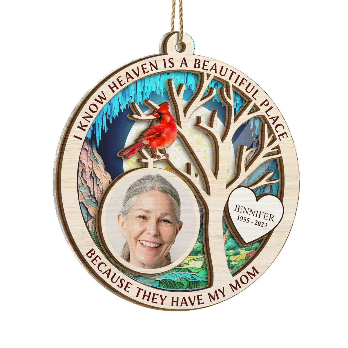 Custom Photo I Know Heaven Is A Beautiful Place - Christmas, Memorial Gift - Personalized Suncatcher Ornament