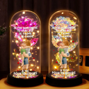 Gift For Couples,Gift For Husband,Gift For Wife,Gift For Boyfriend,Gift For Girlfriend,LGBT,Love,French - À Toi Pour Toujours - Lampe Dôme À Rose Éternelle Personnalisée