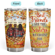 Personalized Autumn Flannel Bestie Choose For Ourselves Custom Tumbler, Gift For BFF