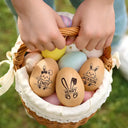 Gift For Kids, Gift For Grandkids, Non-Eng - Adorable Bunny With Name - Personalised Musical Wooden Easter Egg Shaker