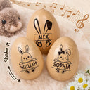 Gift For Kids, Gift For Grandkids, Non-Eng - Adorable Bunny With Name - Personalized Musical Wooden Easter Egg Shaker