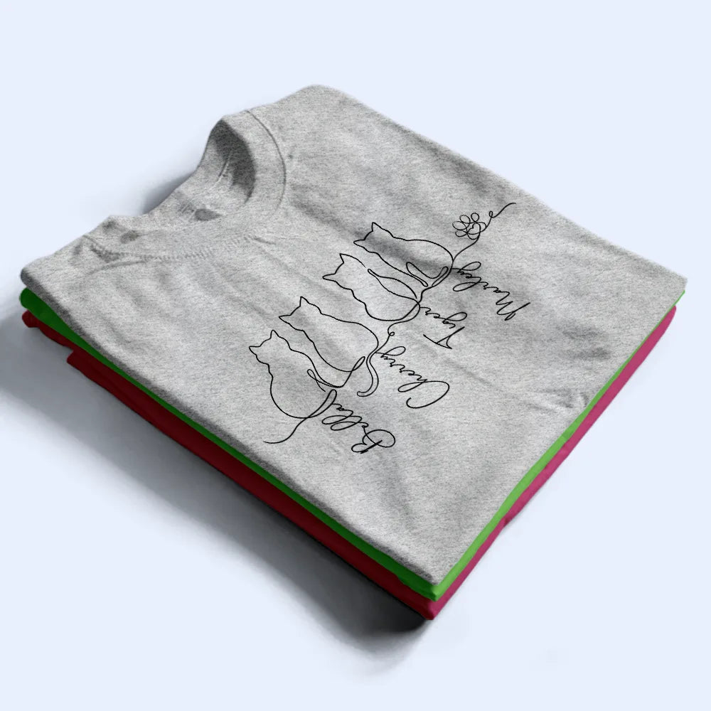 Adorable Cat Line - Personalized T Shirt