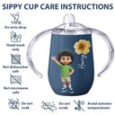 Adorable, Gift For Kids, Vector - Adorable Kid & Birth Month Flower - Personalized Sippy Cup