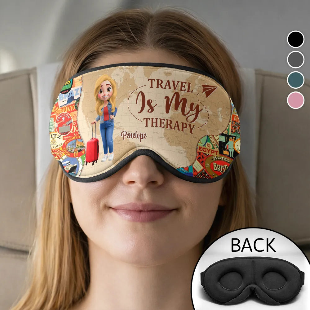 Gift For Yourself,Travel,Gift For Women,Gift For Men,Happy - Adventure Awaits Travel Lover - Personalized 3D Sleep Mask