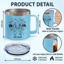 Gift For Couples,Old Couples,Gift For Husband,Gift For Wife,Gift For Boyfriend,Gift For Girlfriend,Happy - Adventure Partners For Life - Personalized 14oz Stainless Steel Tumbler With Handle