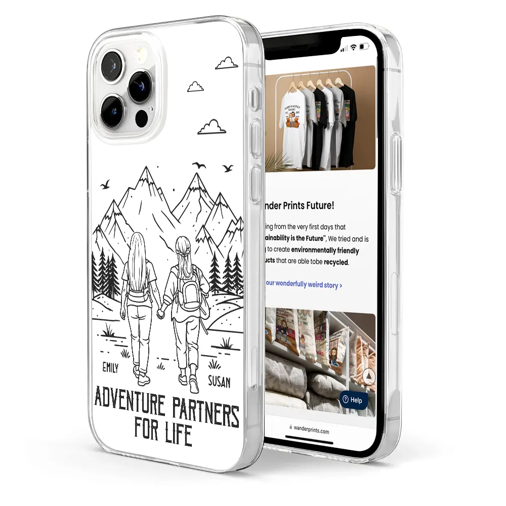 Gift For Couples,Gift For Husband,Old Couples,Gift For Wife,Gift For Boyfriend,Gift For Girlfriend,LGBT,Love - Adventure Partners For Life - Personalized Clear Phone Case
