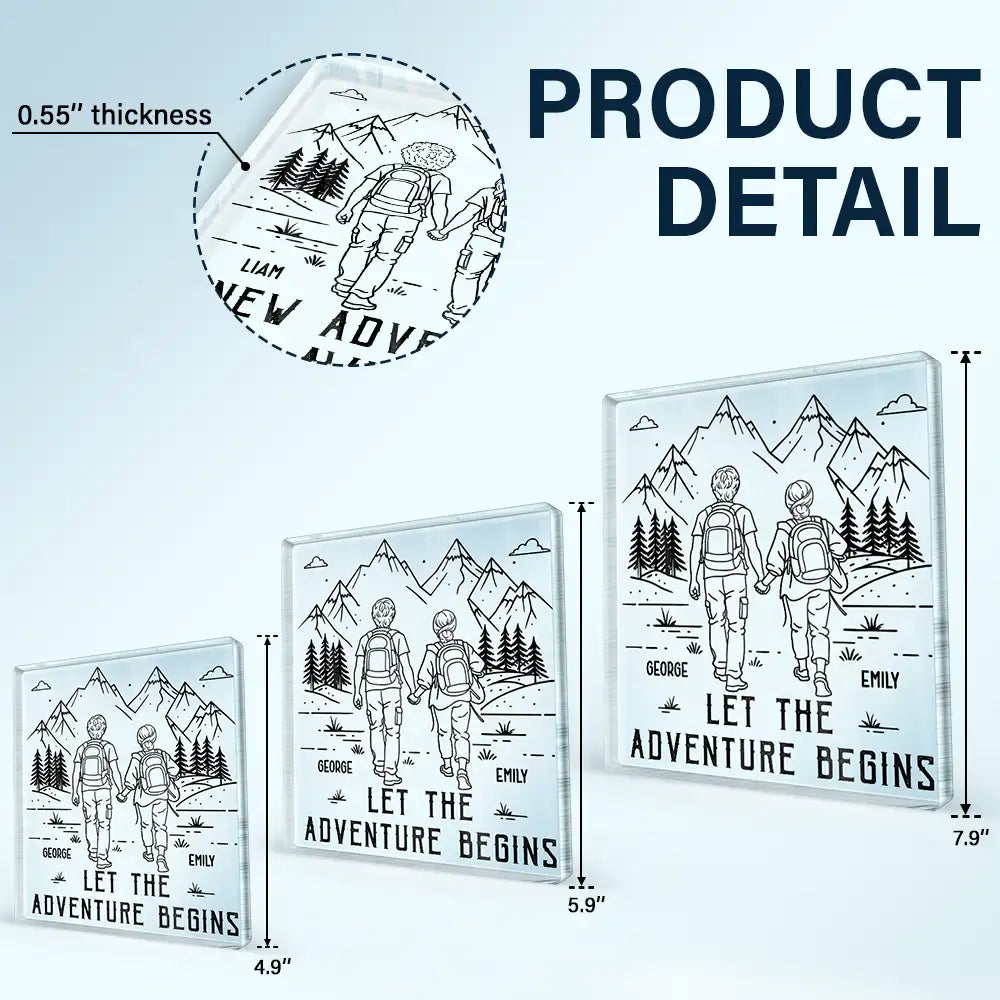 Gift For Couples,Gift For Husband,Old Couples,Gift For Wife,Gift For Boyfriend,Gift For Girlfriend,LGBT,Love - Adventure Partners For Life - Personalized Custom Shaped Acrylic Plaque