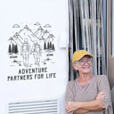 Gift For Couples,Old Couples,Gift For Husband,Gift For Wife,Gift For Boyfriend,Gift For Girlfriend,Happy - Adventure Partners For Life - Personalized Decor Decal