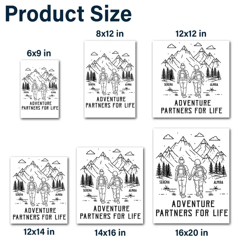 Gift For Couples,Old Couples,Gift For Husband,Gift For Wife,Gift For Boyfriend,Gift For Girlfriend,Happy - Adventure Partners For Life - Personalized Decor Decal