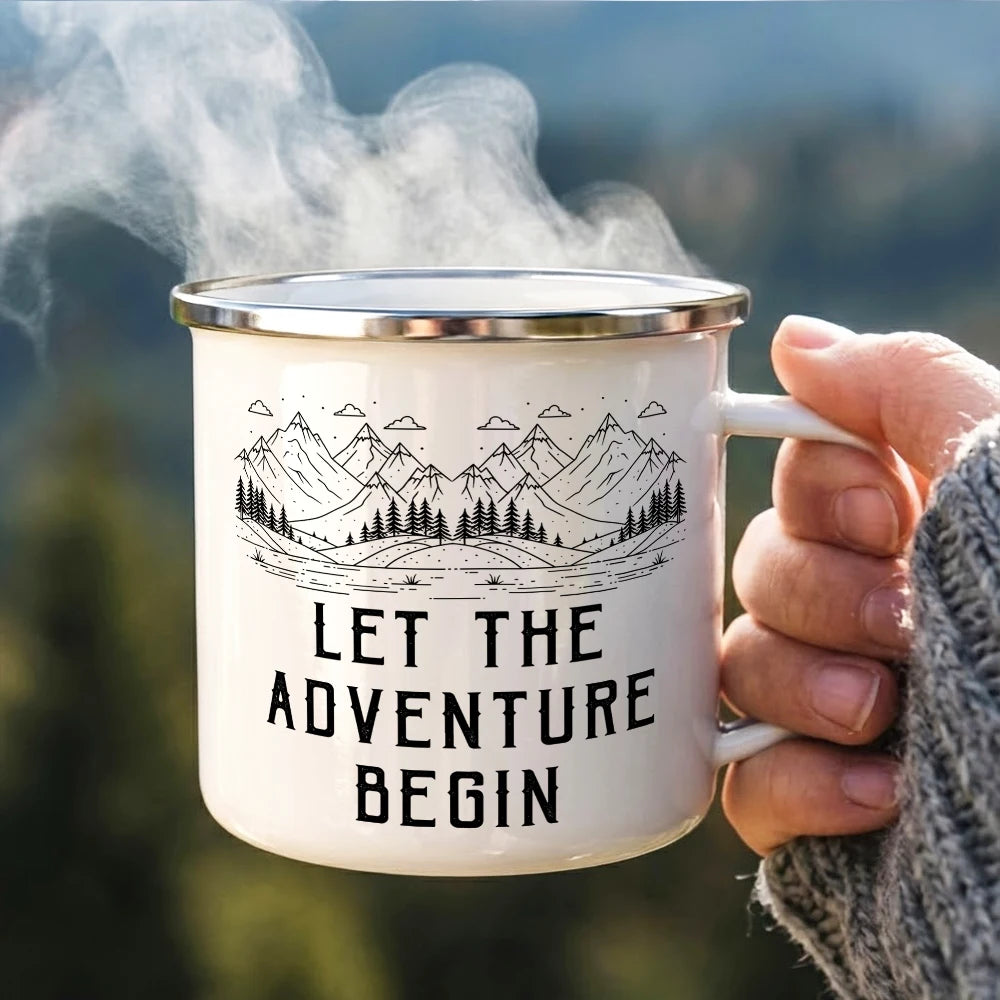 Gift For Couples, Gift For Husband, Old Couples, Gift For Wife, Gift For Boyfriend, Gift For Girlfriend, Love, Top Market - Adventure Partners For Life - Personalized Enamel Mug