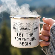 Gift For Couples, Gift For Husband, Old Couples, Gift For Wife, Gift For Boyfriend, Gift For Girlfriend, Love, Top Market - Adventure Partners For Life - Personalized Enamel Mug