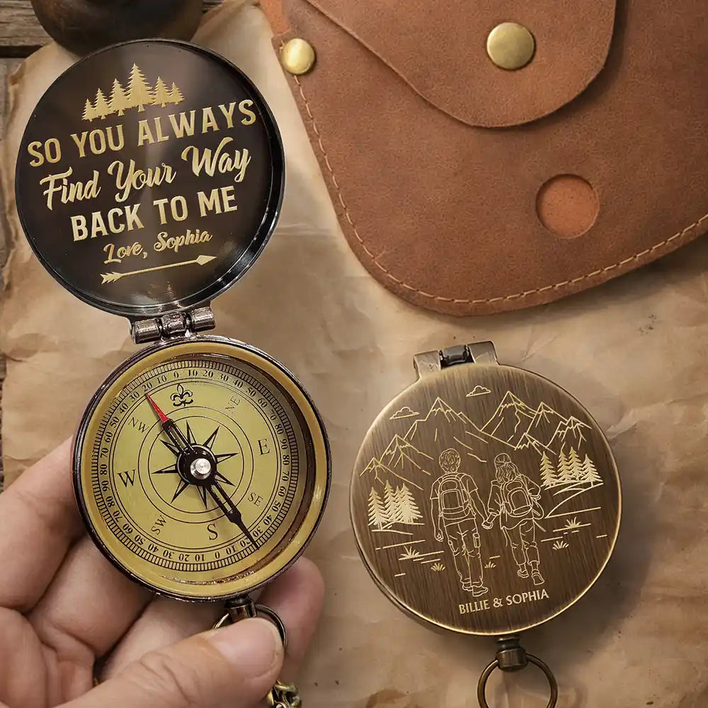 Adventure Partners For Life - Personalized Engraved Brass Compass